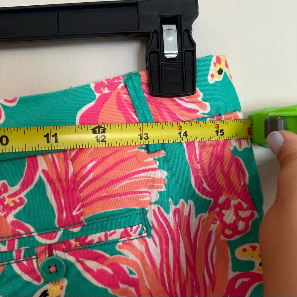 Lilly Pulitzer Womens Size 2 Lagoon Green Avenue Bermuda Shorts Seaside Pattern - Picture 14 of 16
